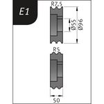 Productimage for Typ E1, Ø 96 x 55 x 50 mm, R 7.5 / 5 mm
