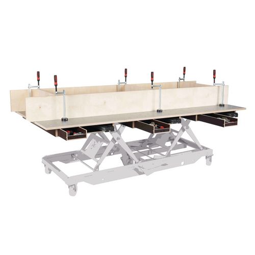 Productimage for 120x80 cm, HPL perforated grid plate Ø20 mm, with drawer